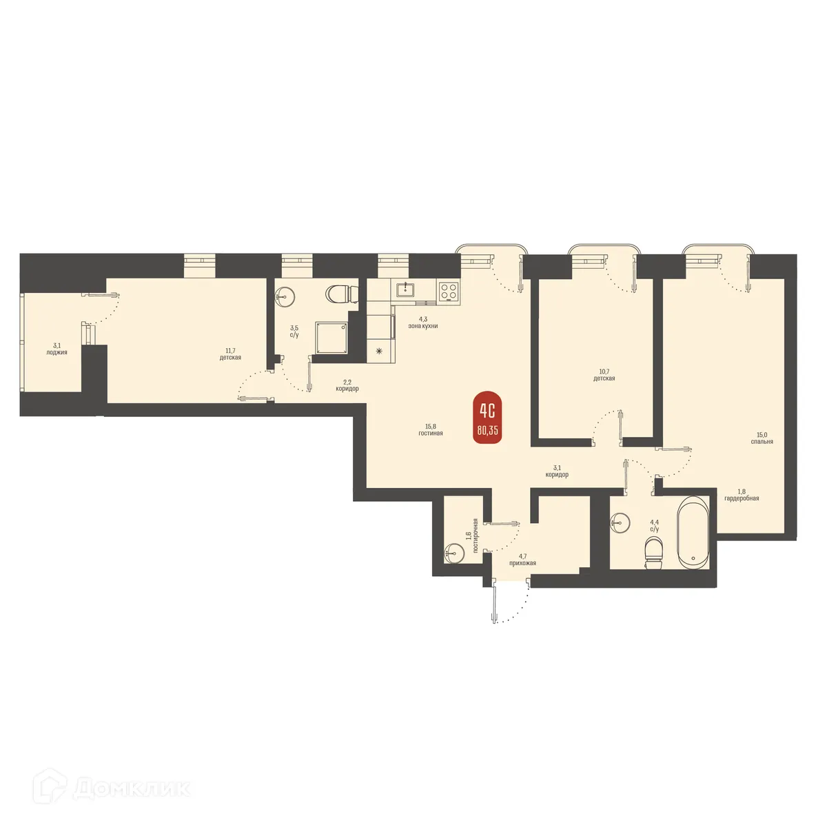 Фото квартиры в ЖК Косарева 6