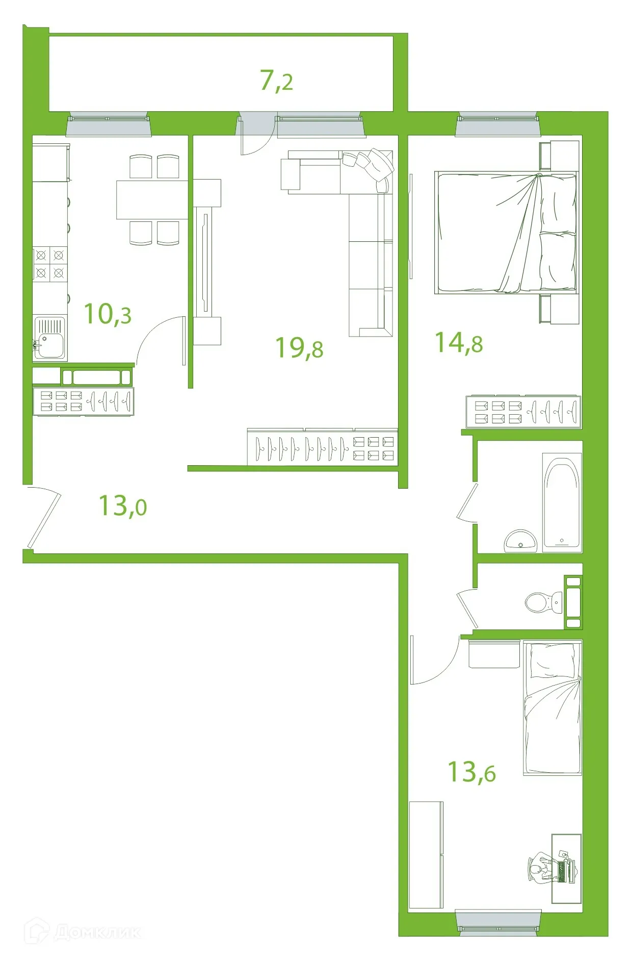 Фото квартиры в ЖК Ботаника