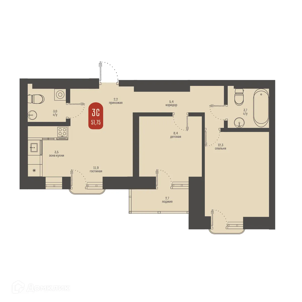 Фото квартиры в ЖК Косарева 6