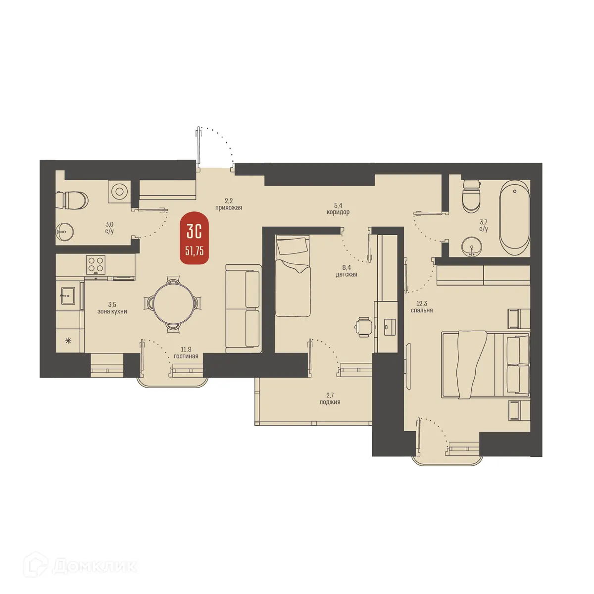 Фото квартиры в ЖК Косарева 6