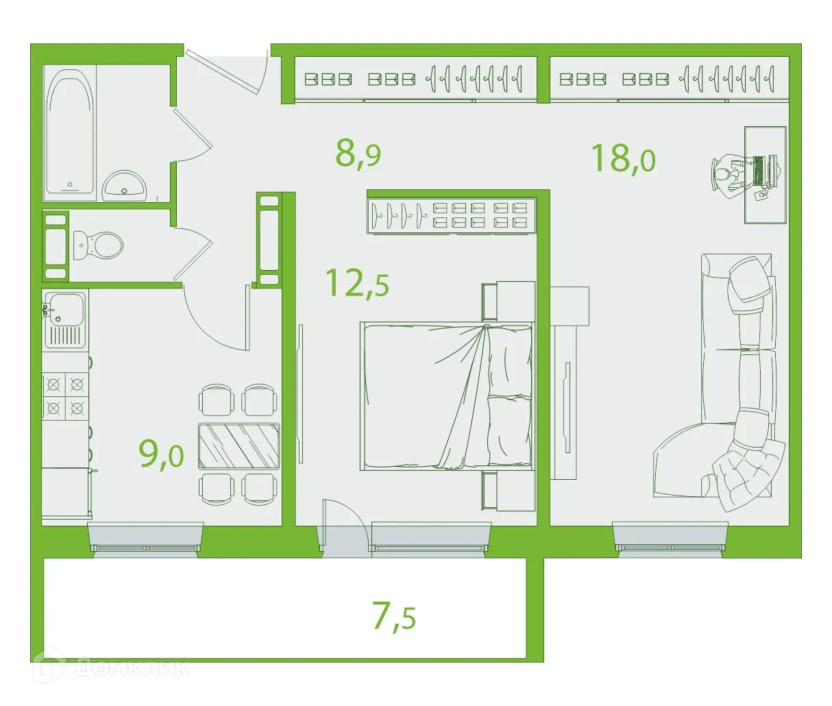 Фото квартиры в ЖК Ботаника
