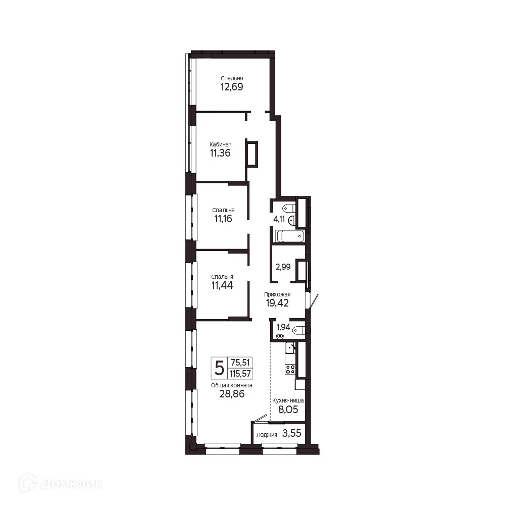 Фото квартиры в ЖК на Комсомольском