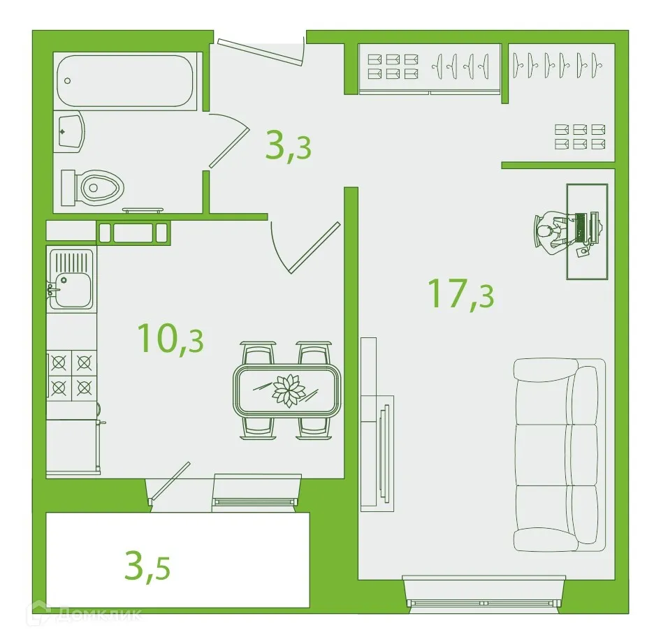 Фото квартиры в ЖК Ботаника