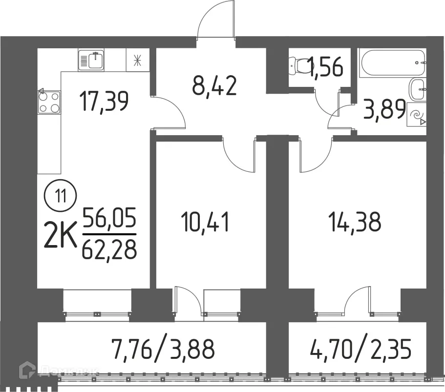 Фото квартиры в ЖК На Цветаевой