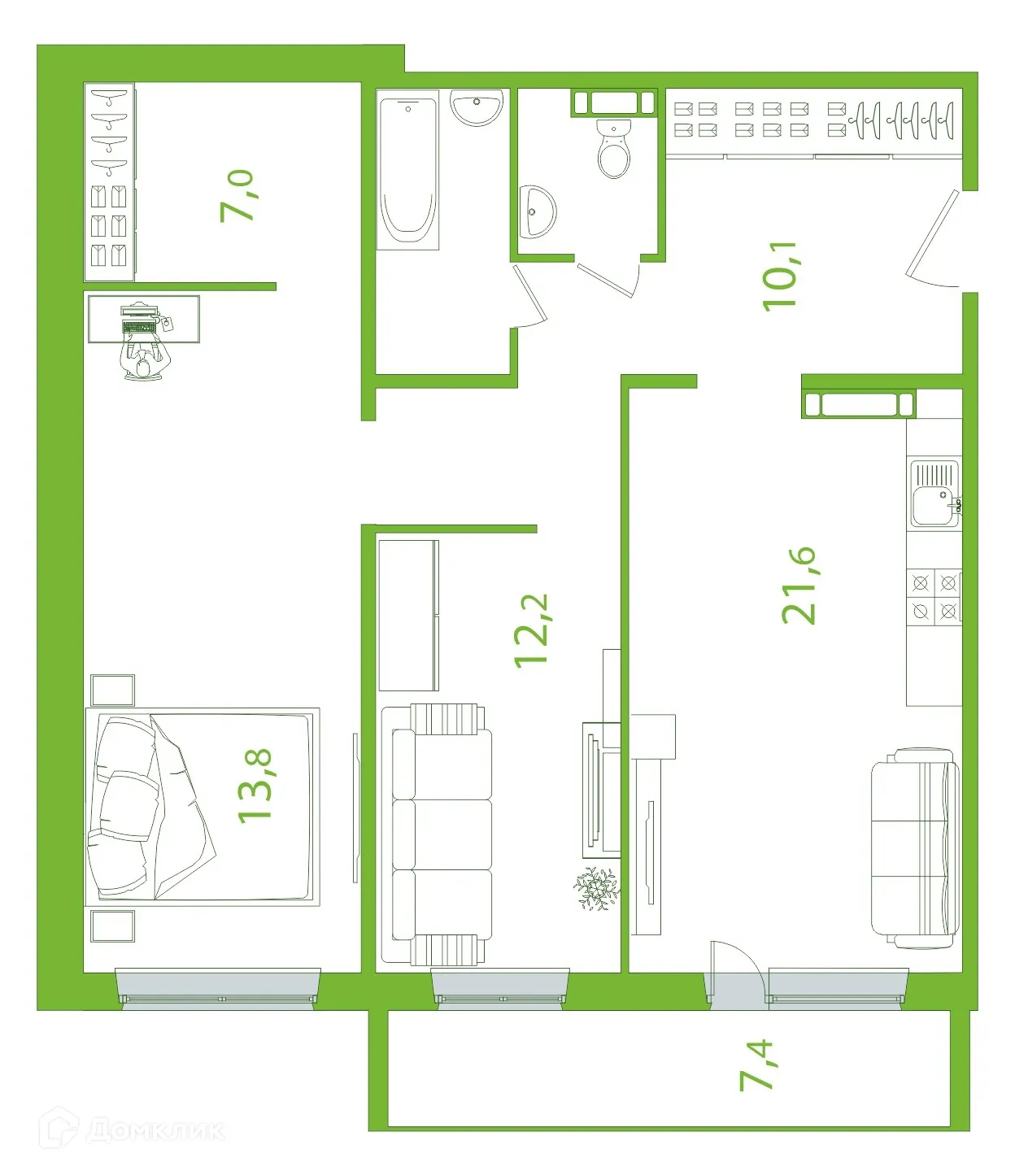 Фото квартиры в ЖК Ботаника