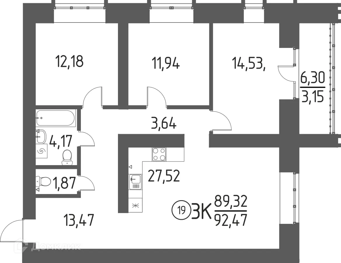 Фото квартиры в ЖК На Цветаевой