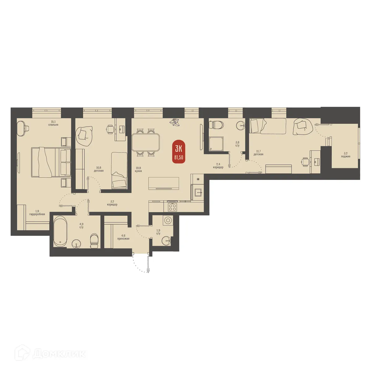 Фото квартиры в ЖК Косарева 6