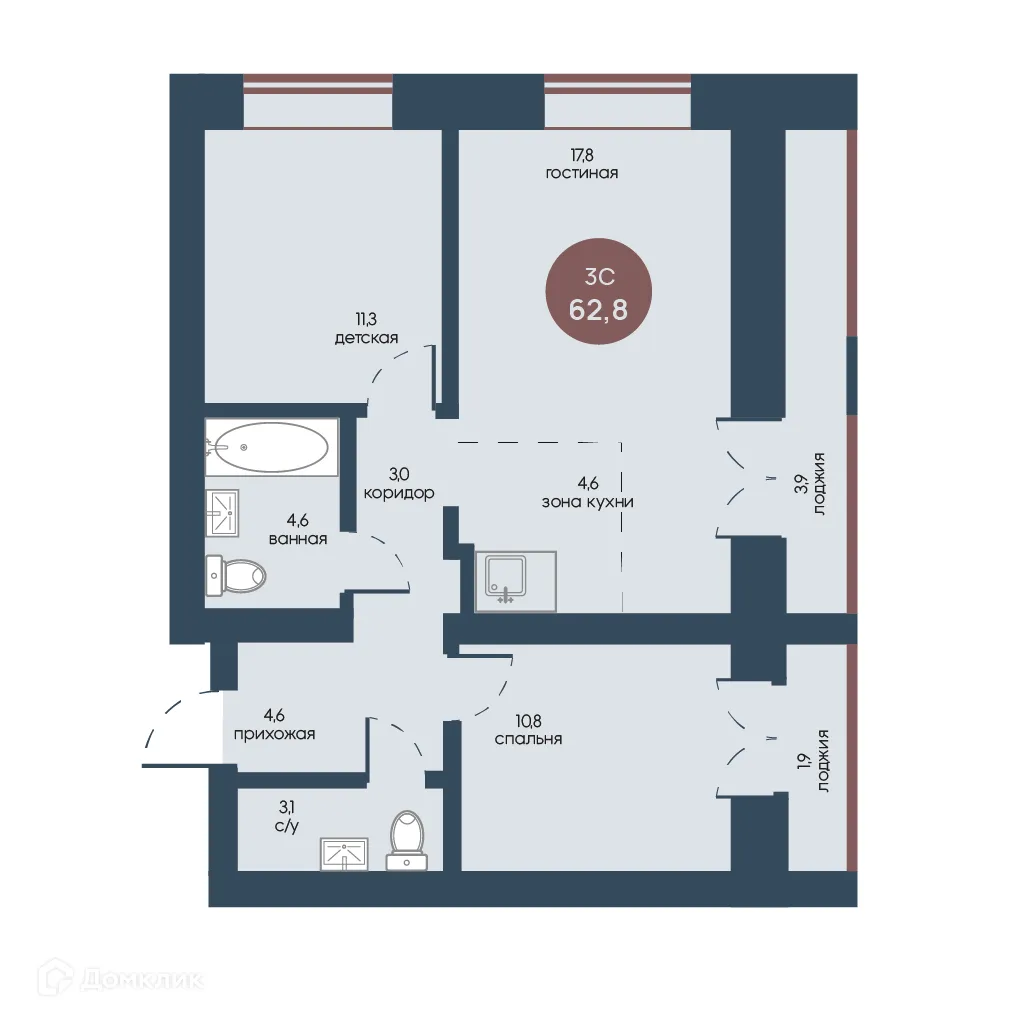 Фото квартиры в ЖК Белозерский