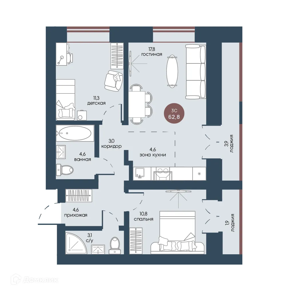 Фото квартиры в ЖК Белозерский