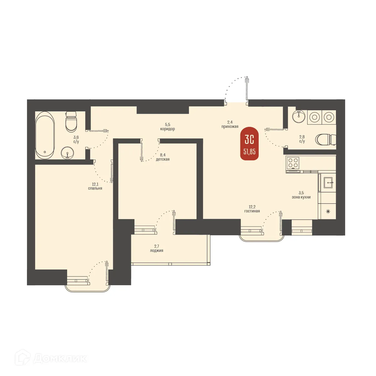 Фото квартиры в ЖК Косарева 6