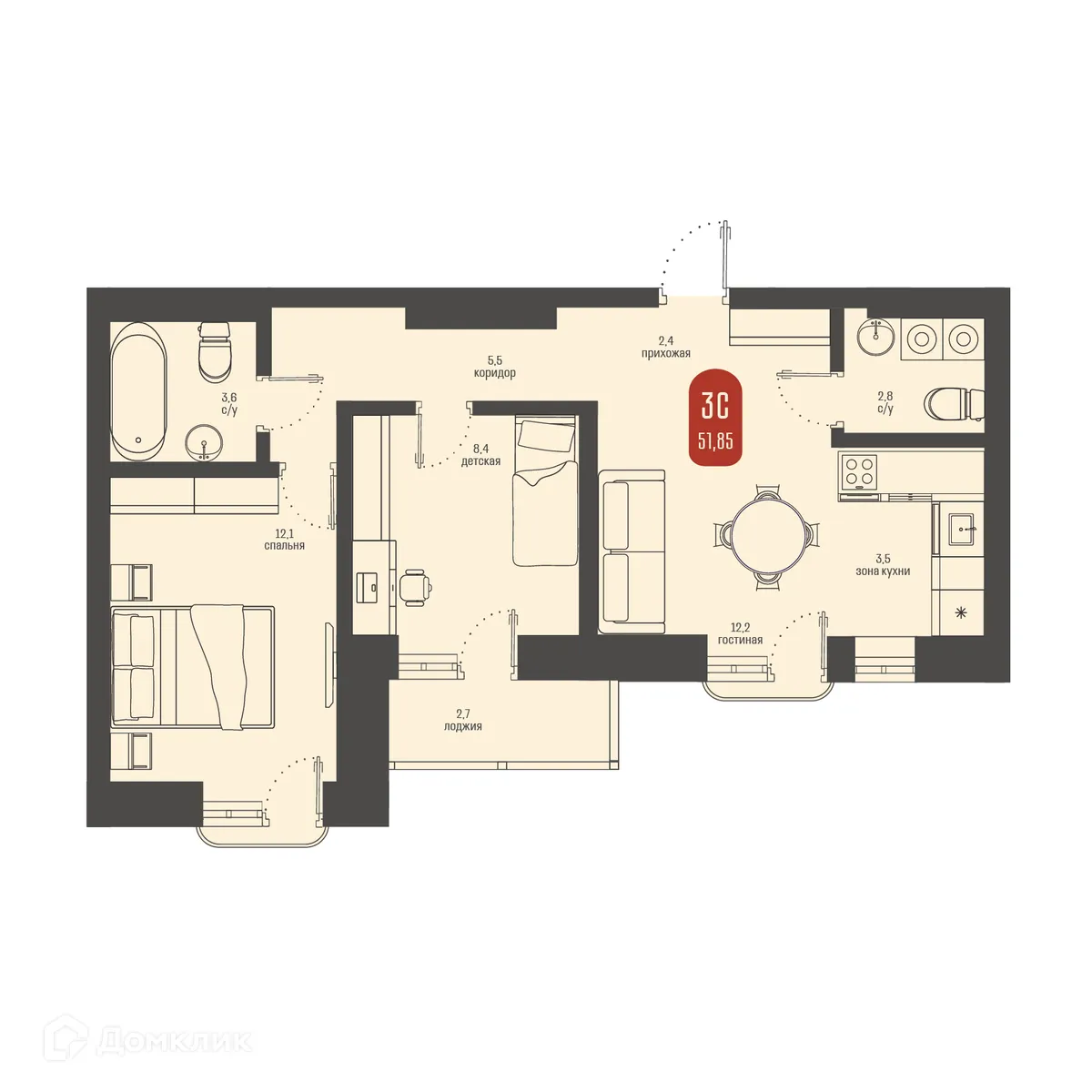 Фото квартиры в ЖК Косарева 6