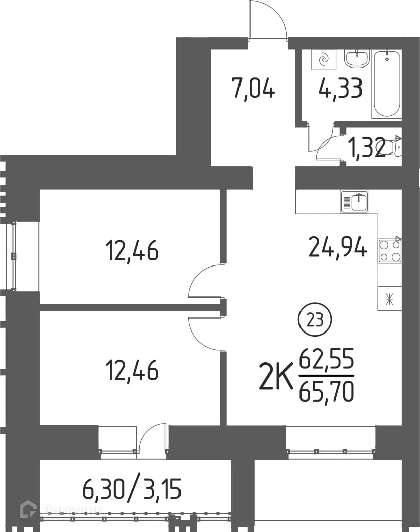 Фото квартиры в ЖК На Цветаевой