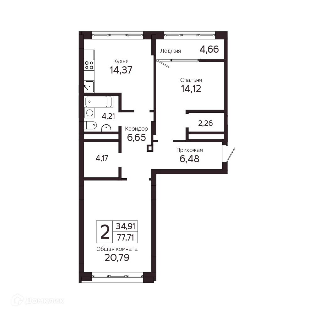 Фото квартиры в ЖК на Комсомольском