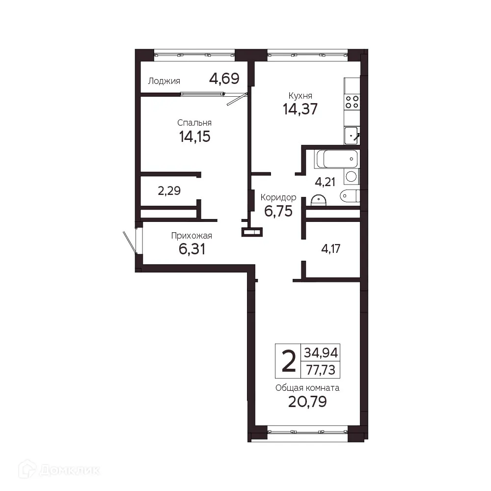 Фото квартиры в ЖК на Комсомольском