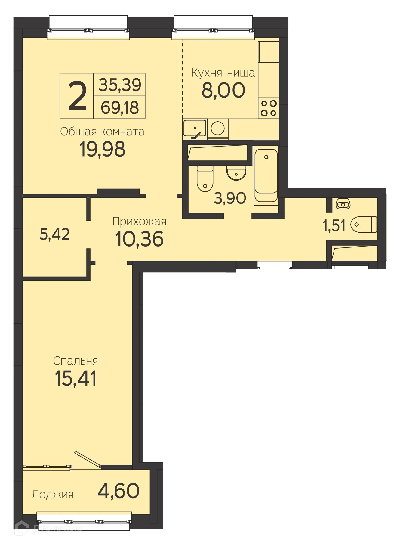 Фото квартиры в ЖК на Комсомольском