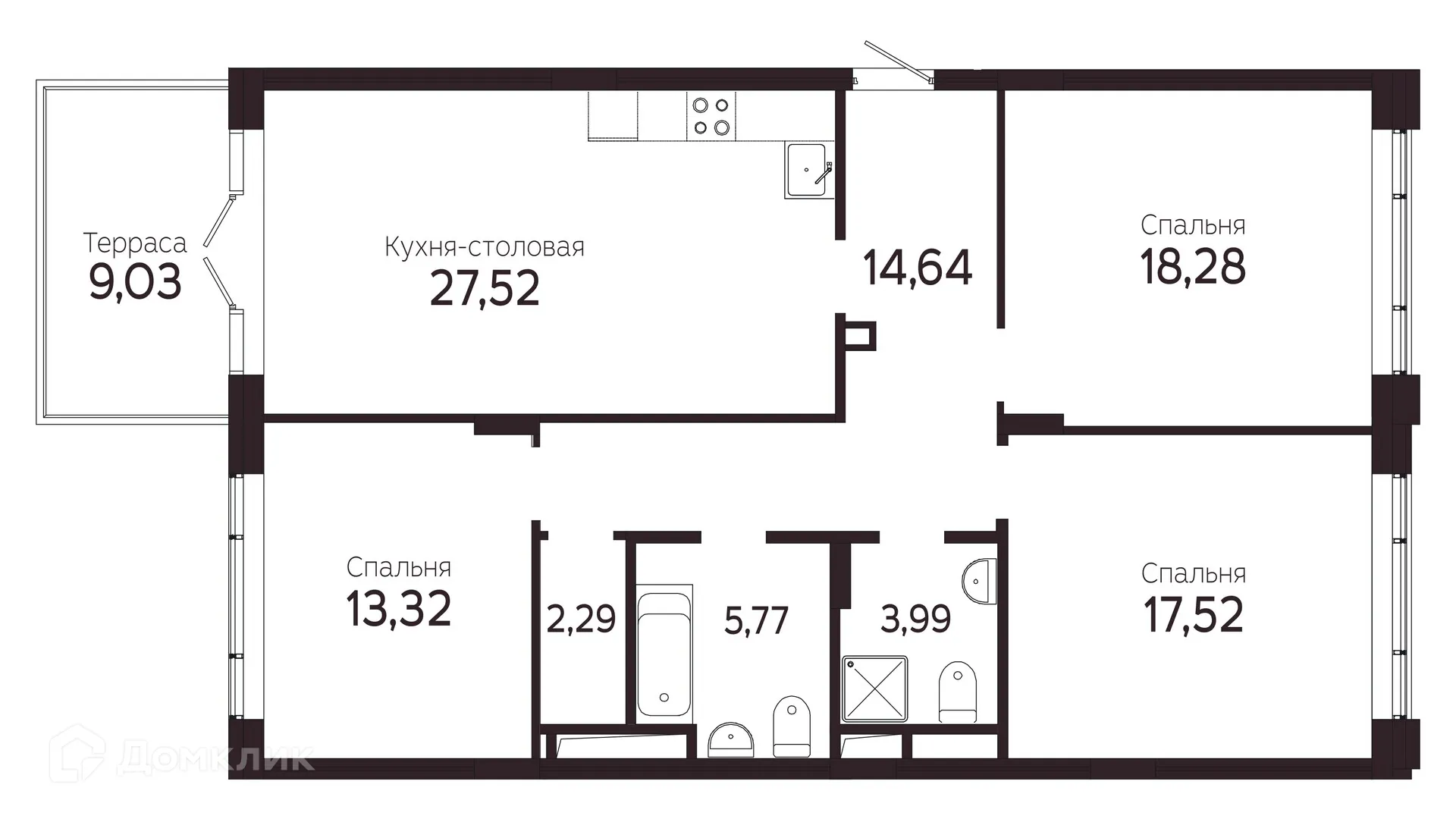 Фото квартиры в ЖК на Комсомольском