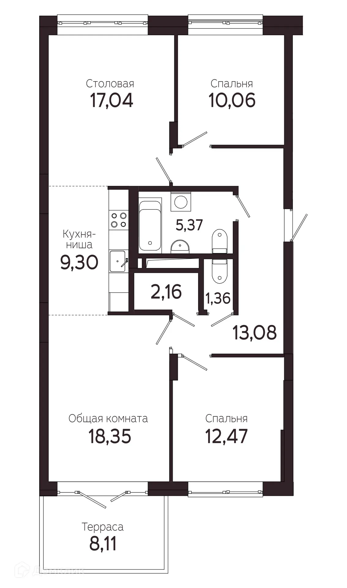 Фото квартиры в ЖК на Комсомольском