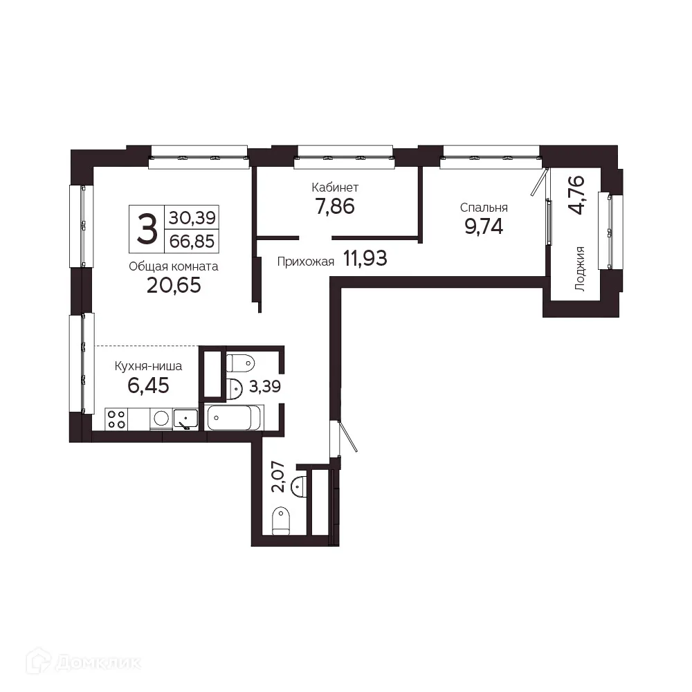 Фото квартиры в ЖК на Комсомольском