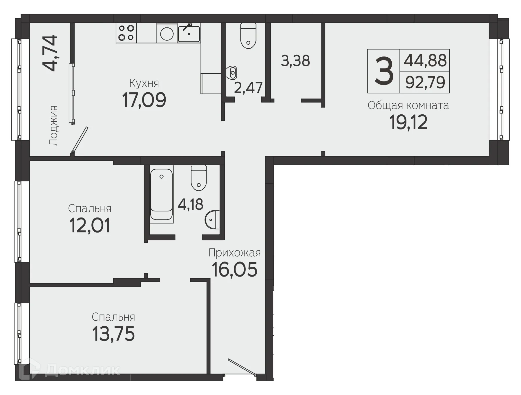 Фото квартиры в ЖК на Комсомольском