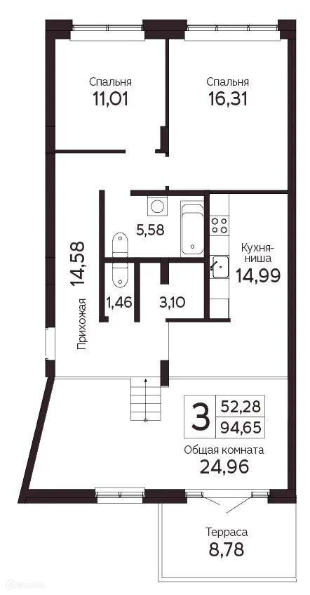 Фото квартиры в ЖК на Комсомольском