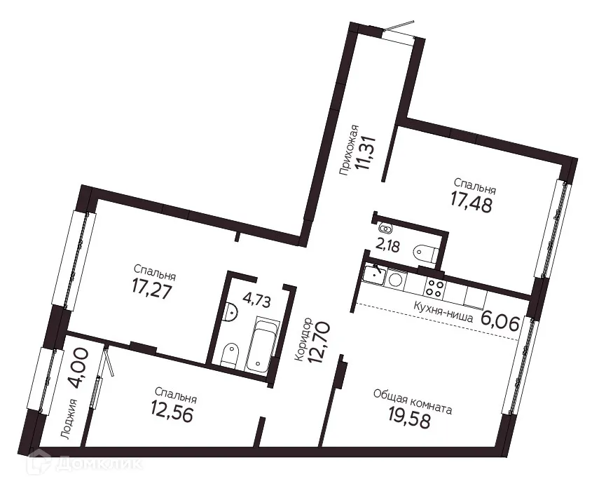 Фото квартиры в ЖК на Комсомольском