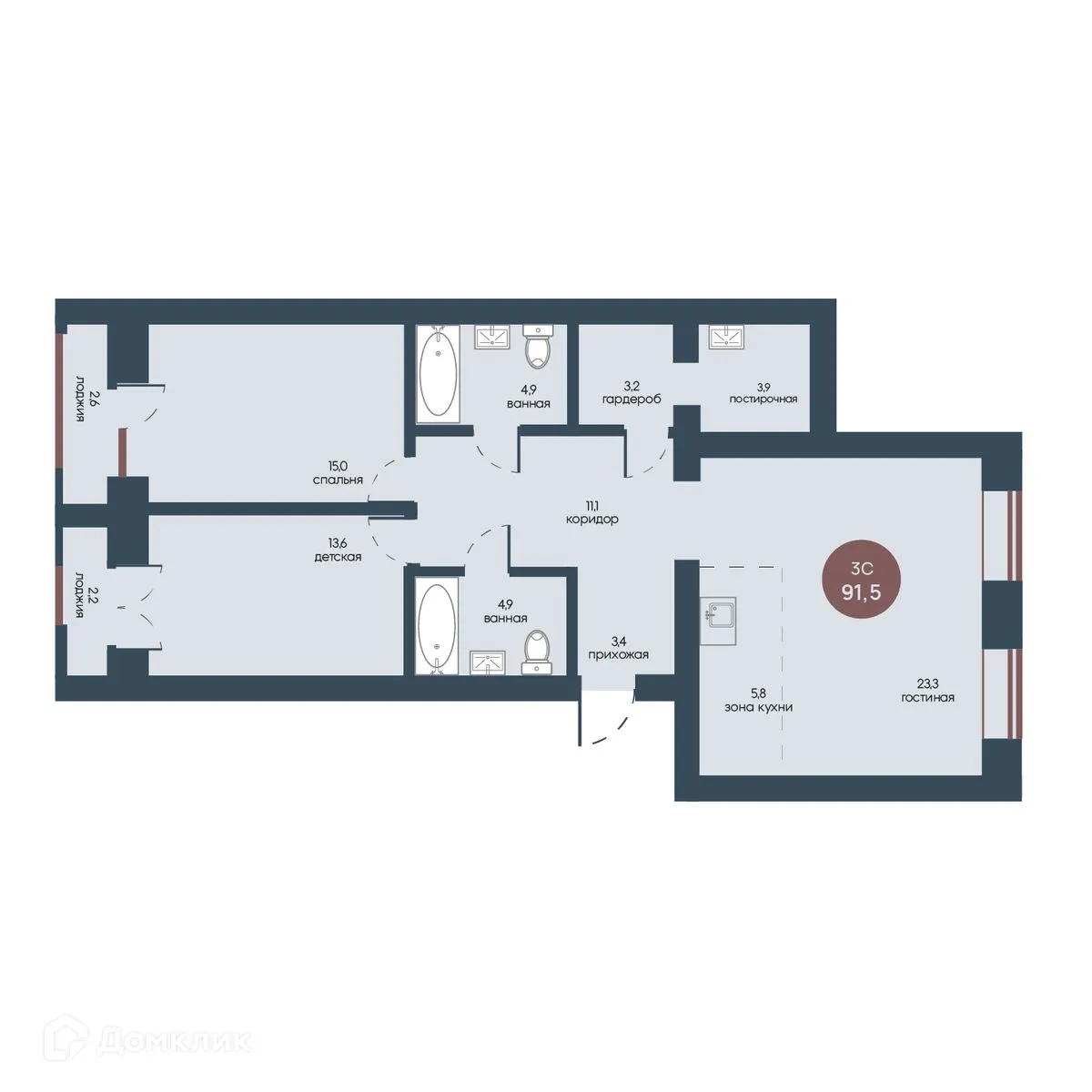 Фото квартиры в ЖК Белозерский