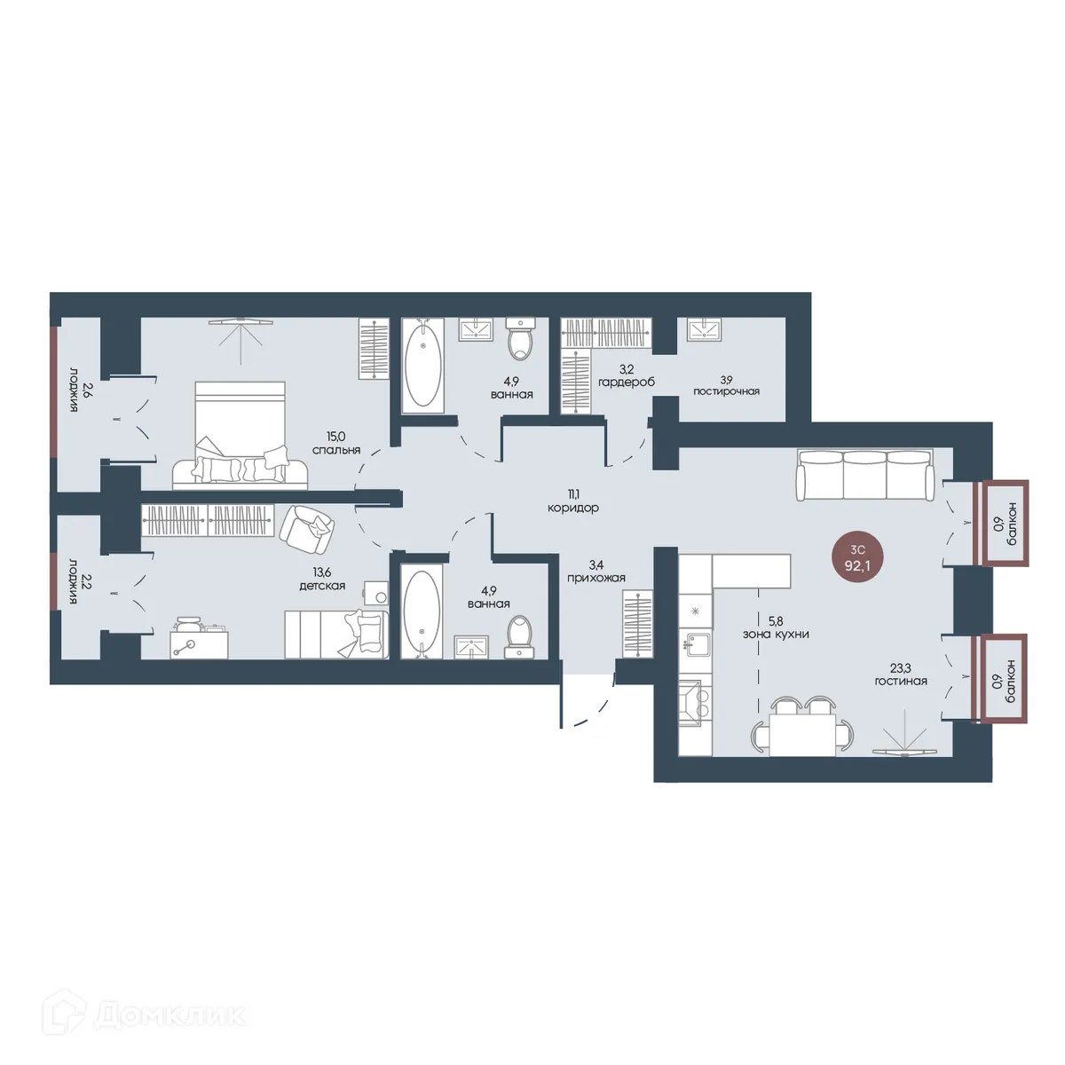 Фото квартиры в ЖК Белозерский