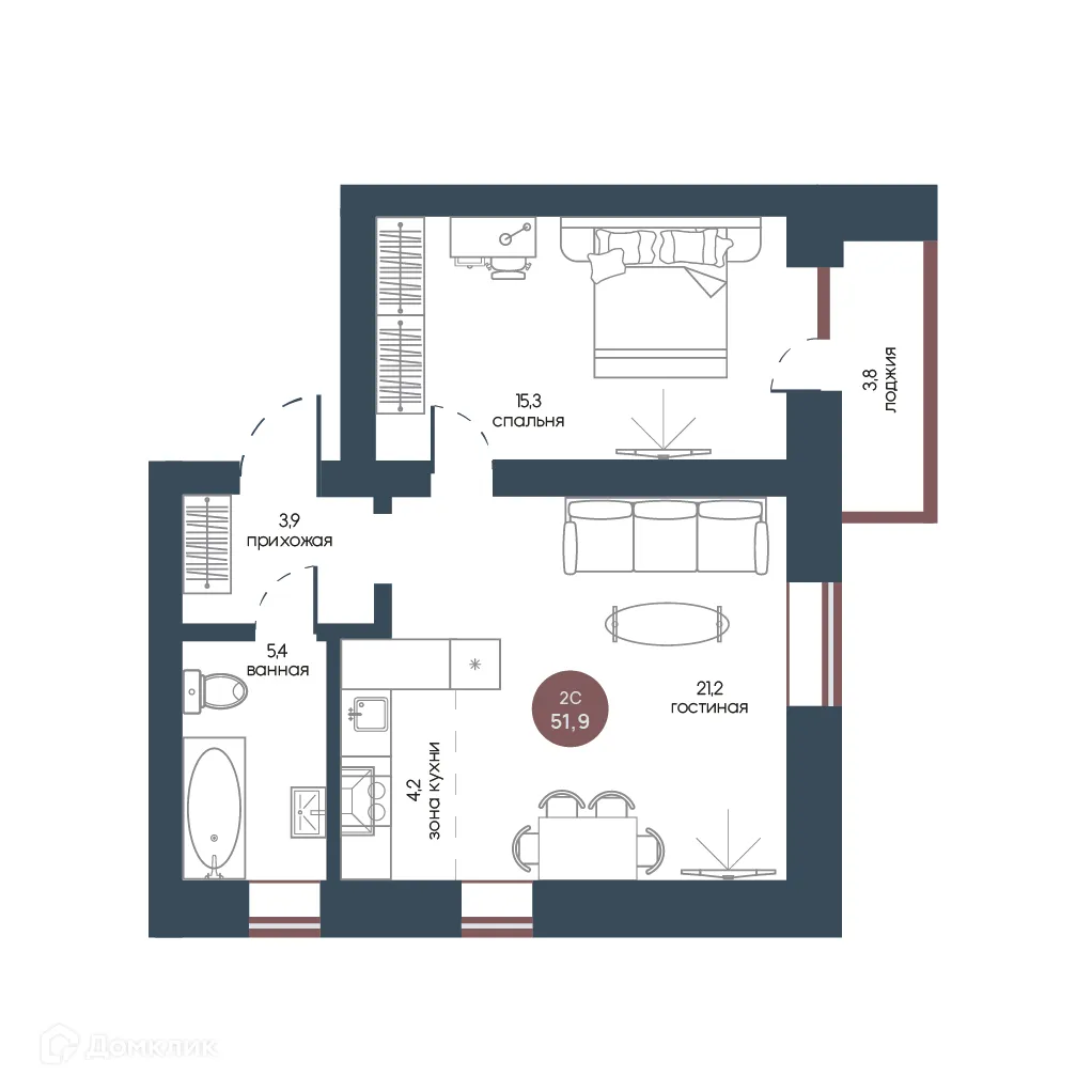 Фото квартиры в ЖК Белозерский