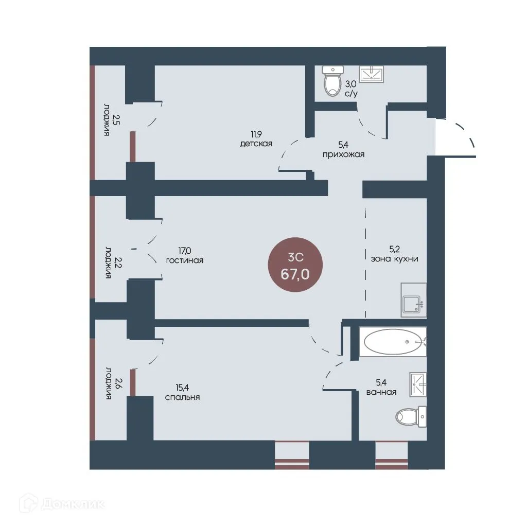 Фото квартиры в ЖК Белозерский