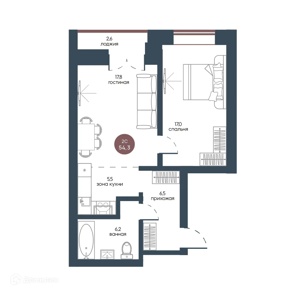 Фото квартиры в ЖК Белозерский