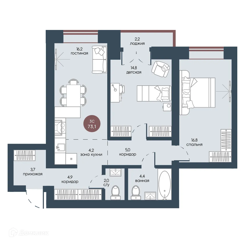 Фото квартиры в ЖК Белозерский