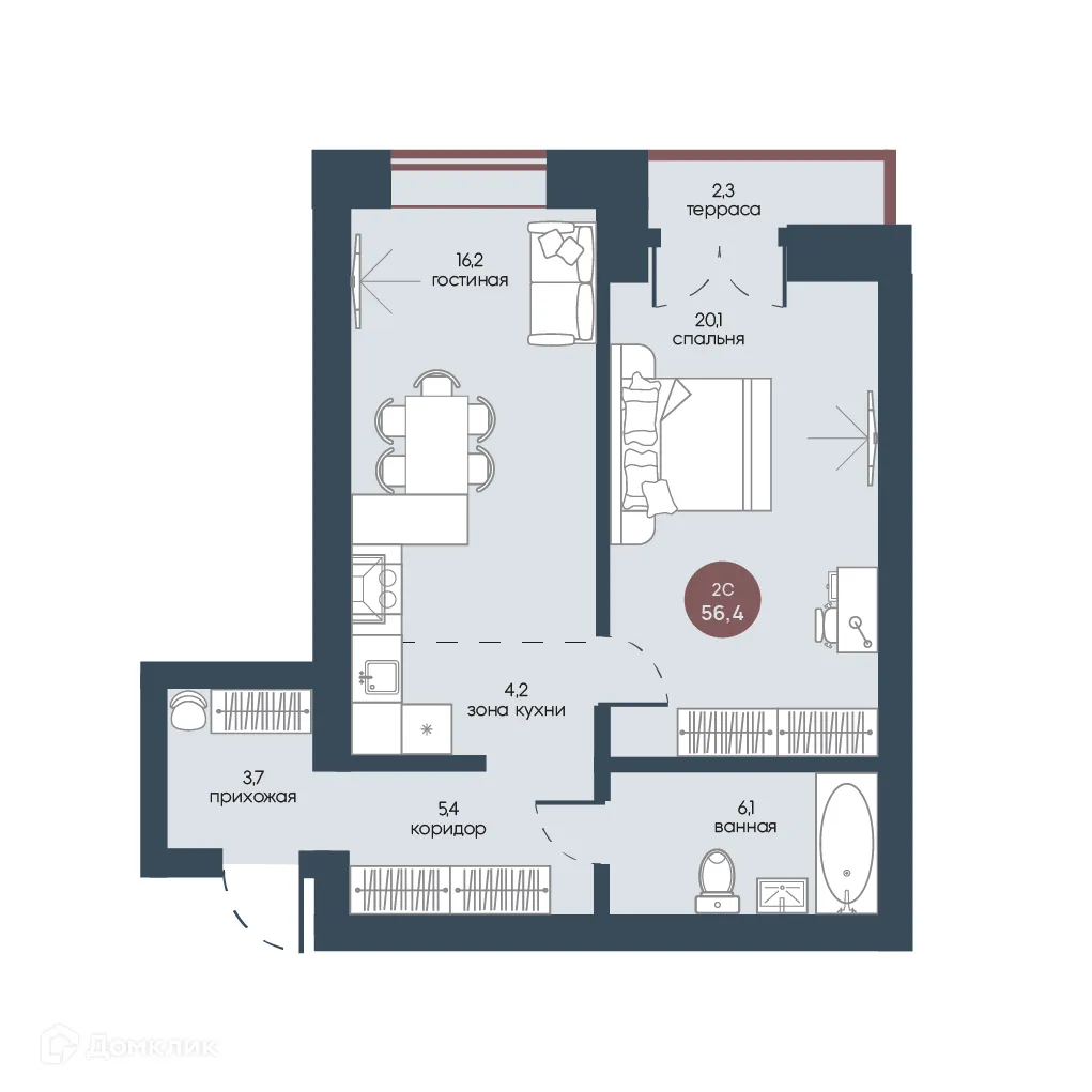 Фото квартиры в ЖК Белозерский