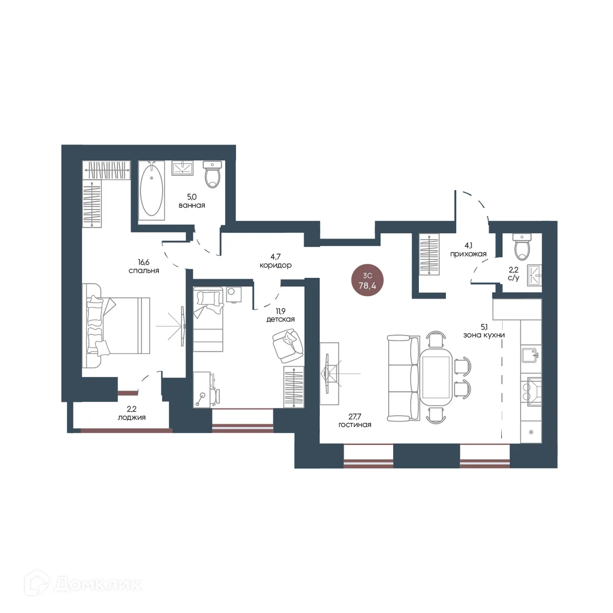 Фото квартиры в ЖК Белозерский