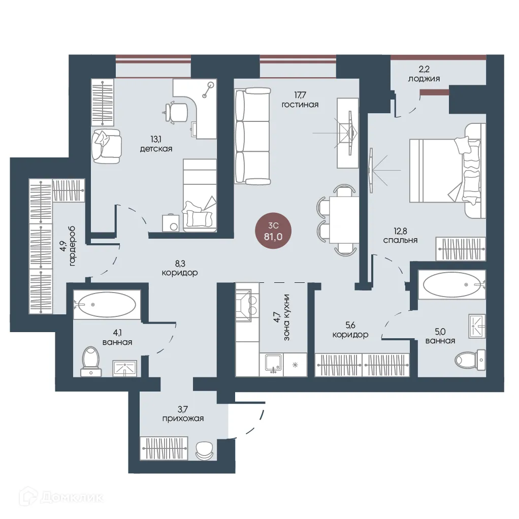 Фото квартиры в ЖК Белозерский