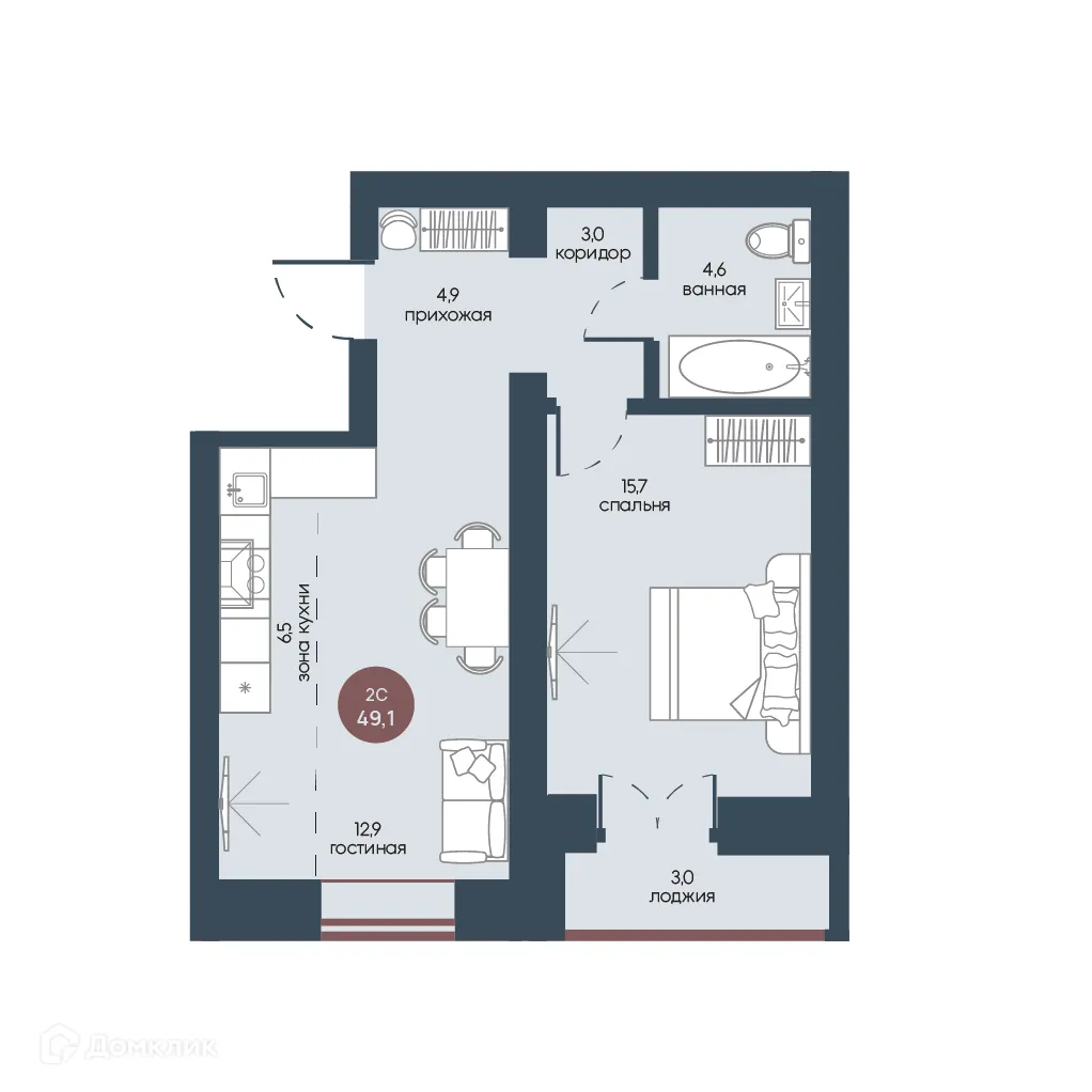 Фото квартиры в ЖК Белозерский