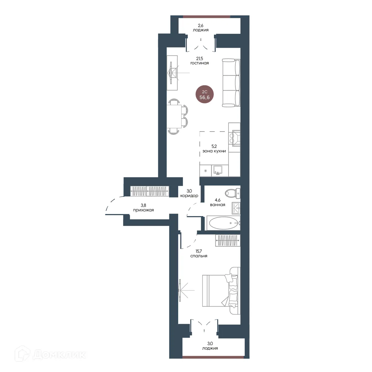 Фото квартиры в ЖК Белозерский