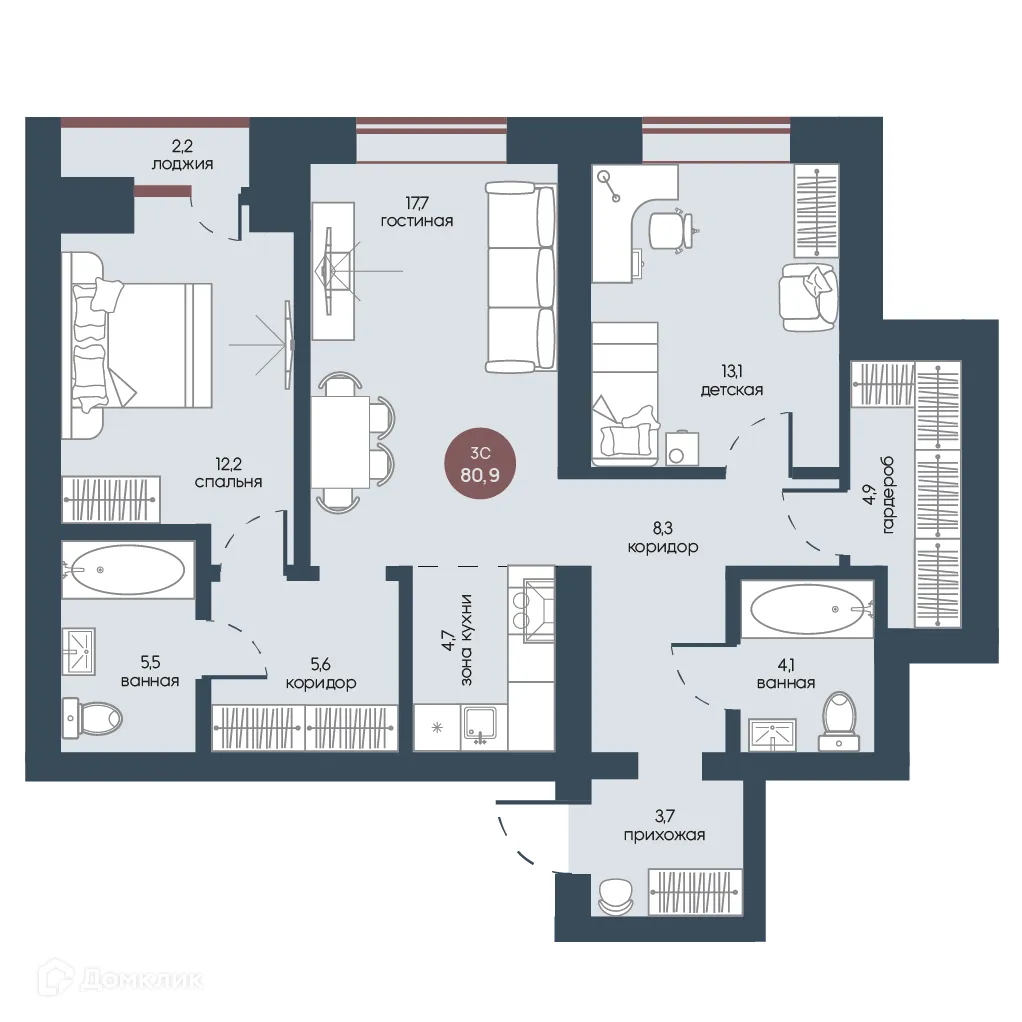 Фото квартиры в ЖК Белозерский