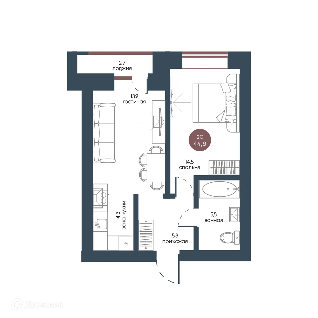 Фото квартиры в ЖК Белозерский