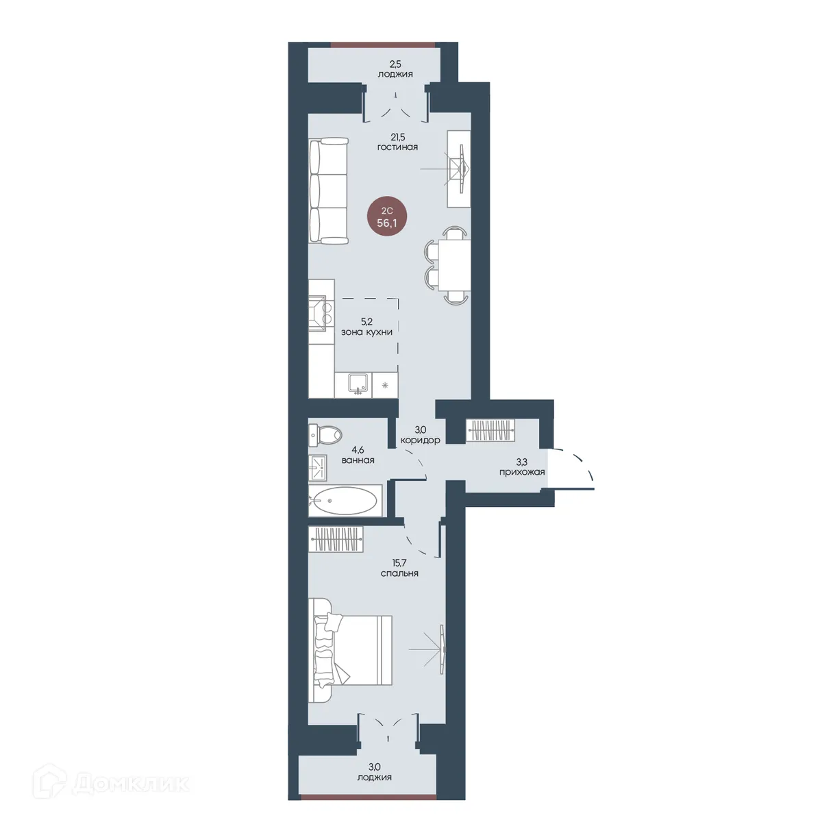 Фото квартиры в ЖК Белозерский