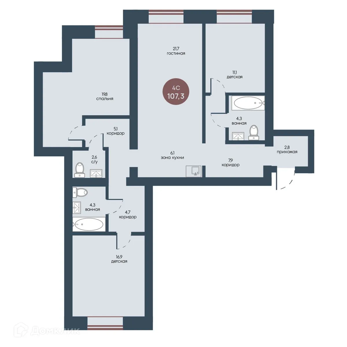 Фото квартиры в ЖК Белозерский