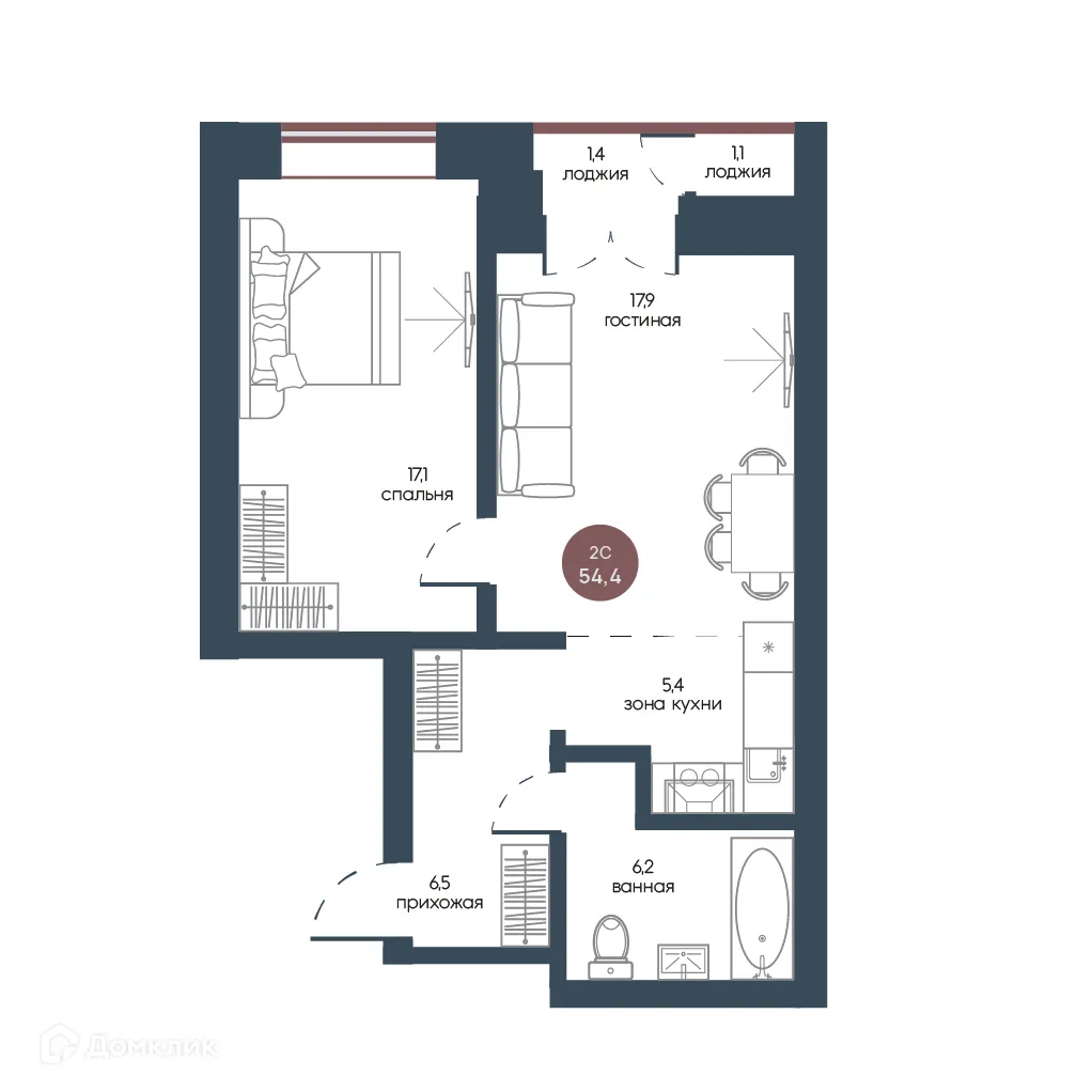 Фото квартиры в ЖК Белозерский