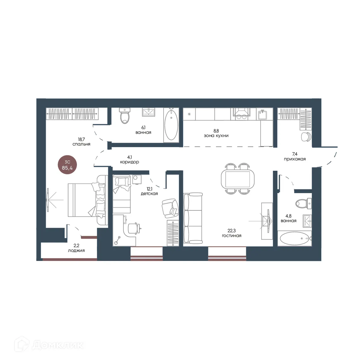 Фото квартиры в ЖК Белозерский