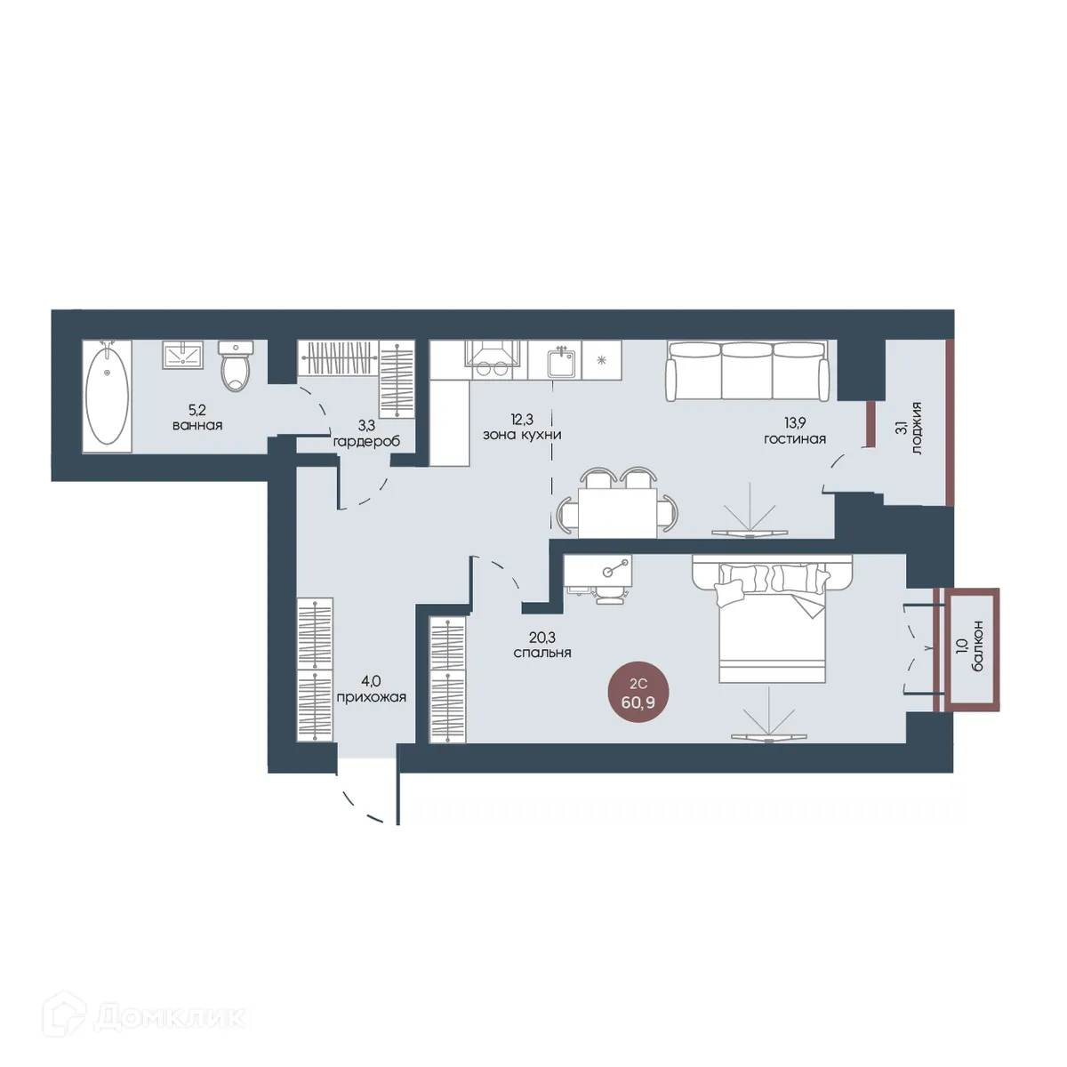 Фото квартиры в ЖК Белозерский