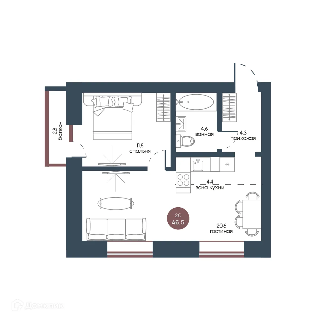 Фото квартиры в ЖК Белозерский