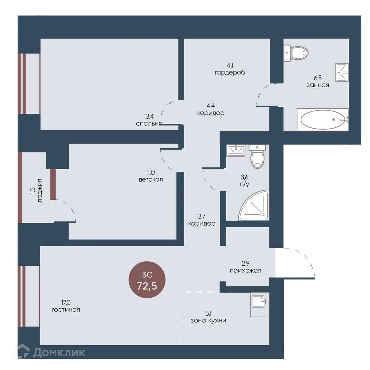 Фото квартиры в ЖК Белозерский