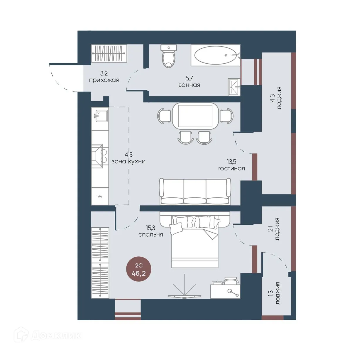 Фото квартиры в ЖК Белозерский