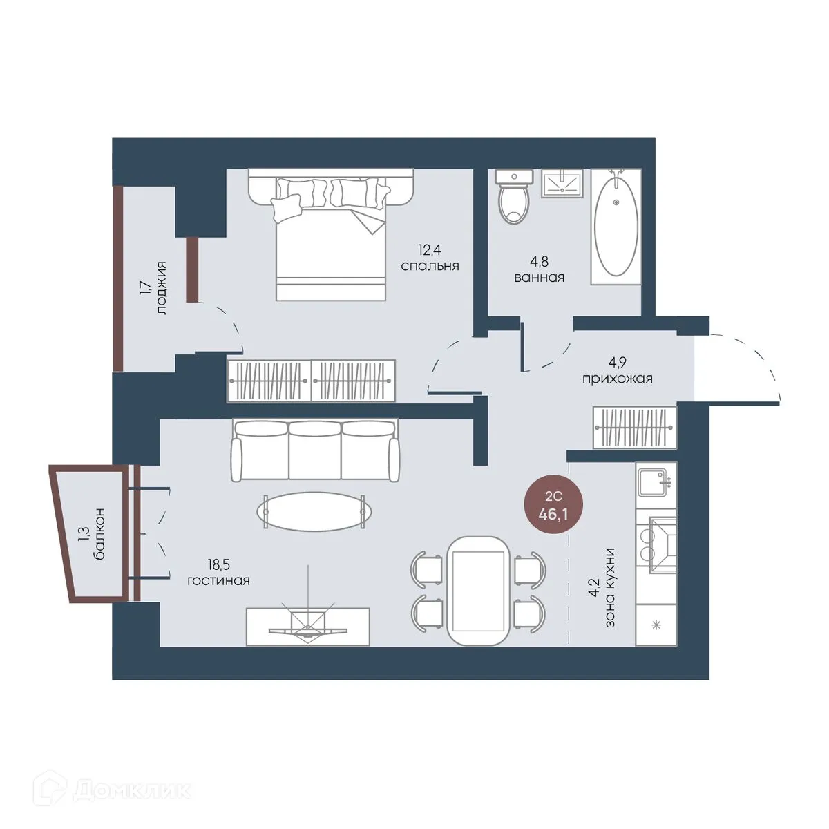 Фото квартиры в ЖК Белозерский