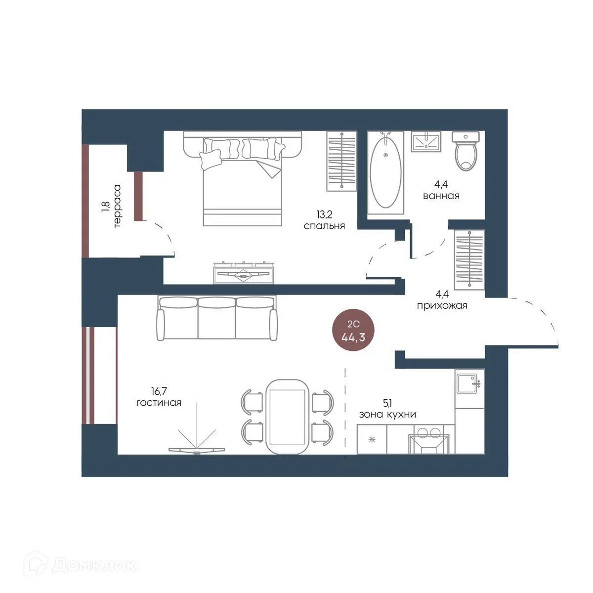 Фото квартиры в ЖК Белозерский