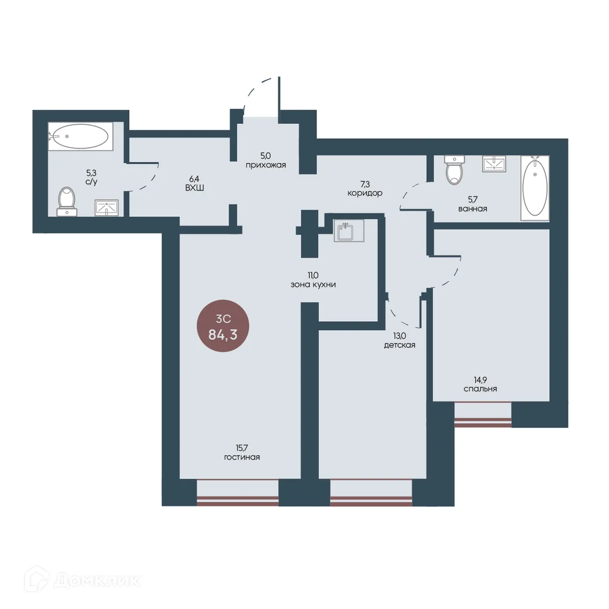 Фото квартиры в ЖК Белозерский