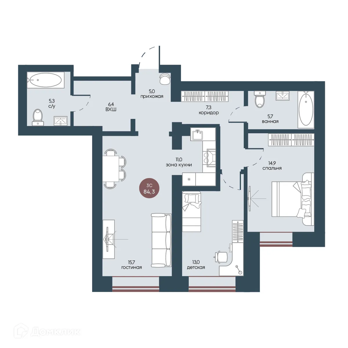 Фото квартиры в ЖК Белозерский